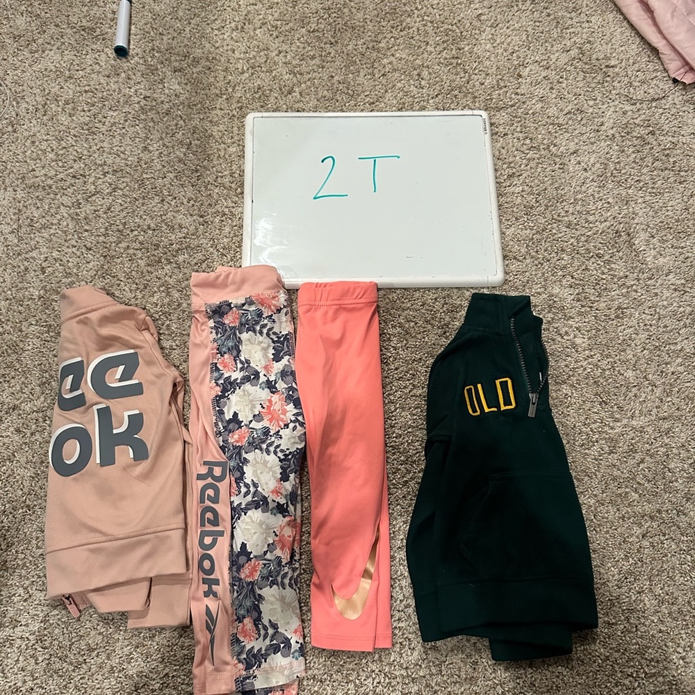 Reebok Kids Pink and Floral Leggings